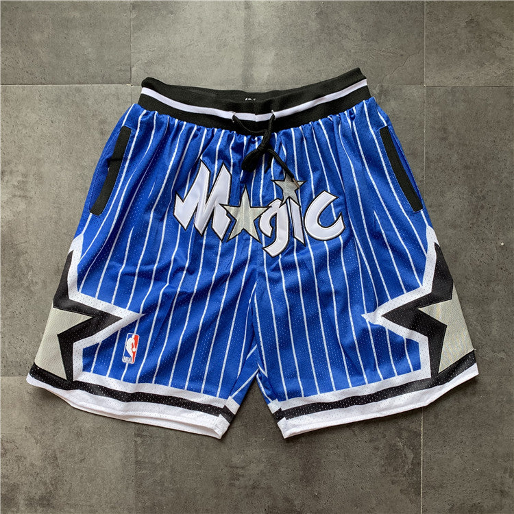 Orlando Magic JUST DON shorts vertical stripes blue