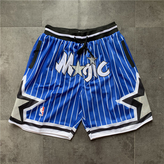 Orlando Magic JUST DON shorts vertical stripes blue