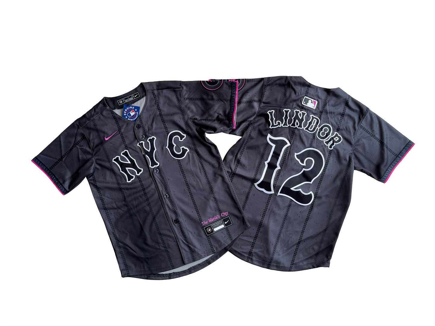 KID Youth New York Mets Francisco Lindor #12 Graphite 2024 City Connect Limited Player Jersey