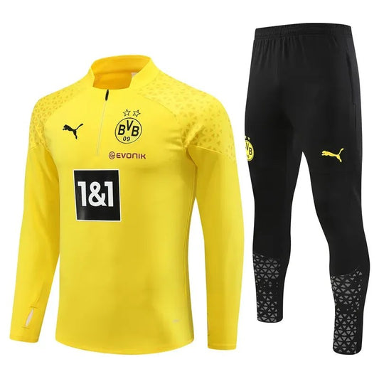 2023/2024 Dortmund Half-Pull Training Suit Yellow Football Shirt