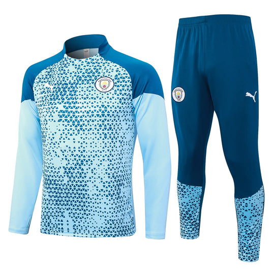 2023/2024 Manchester City long sleeves Training Suit Light Blue Football Shirt 1:1 Thai Quality