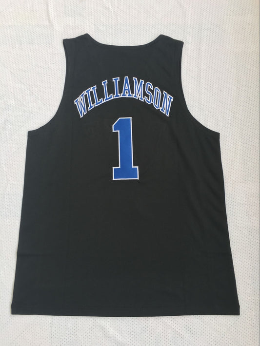 NCAA Duke University No. 1 Zion Williamson Black Embroidered Jersey