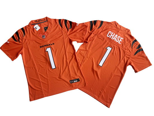 Cincinnati Bengals 1# Ja'Marr Chase Orange Vapor F.U.S.E. Limited Jersey