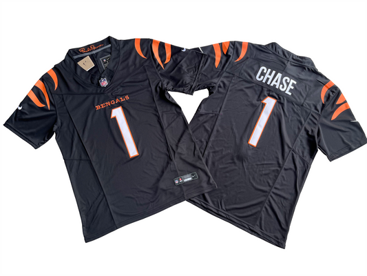 Cincinnati Bengals 1# Ja'Marr Chase Black Vapor F.U.S.E. Limited Jersey