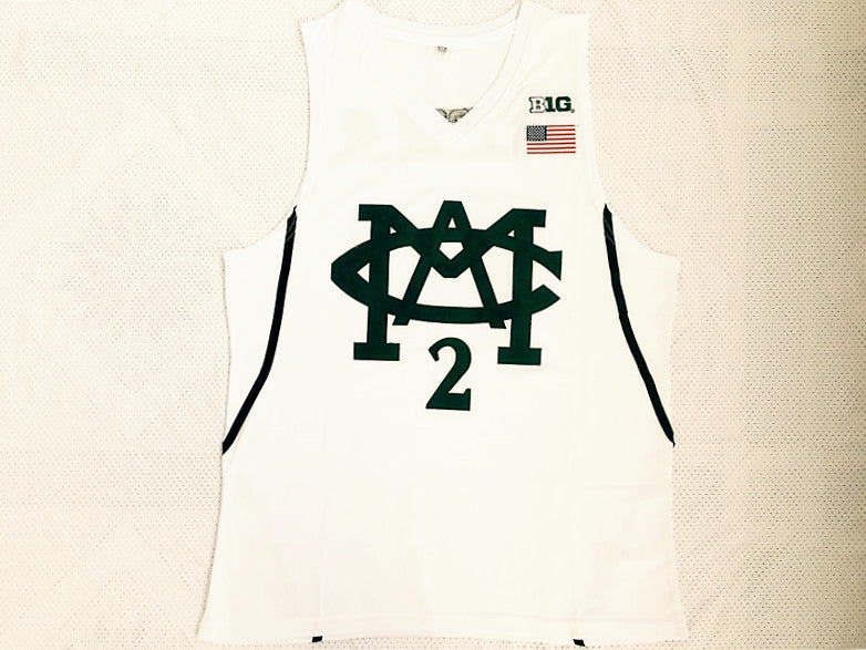 NCAA University of Michigan No. 2  Jaren Jackson white embroidered jersey