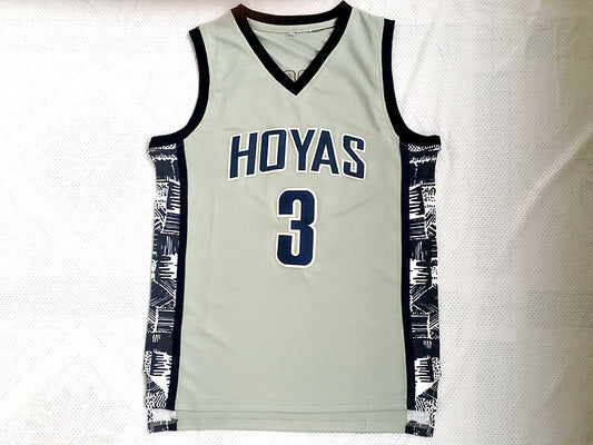 NCAA Georgetown University No. 3 Allen Iverson Gray Jersey