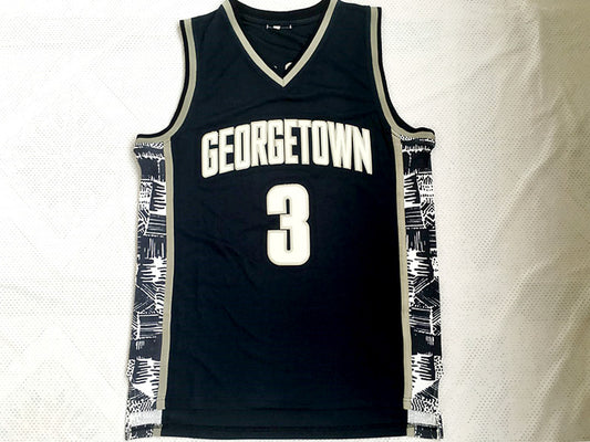 NCAA Georgetown University No. 3 Allen Iverson dark blue jersey