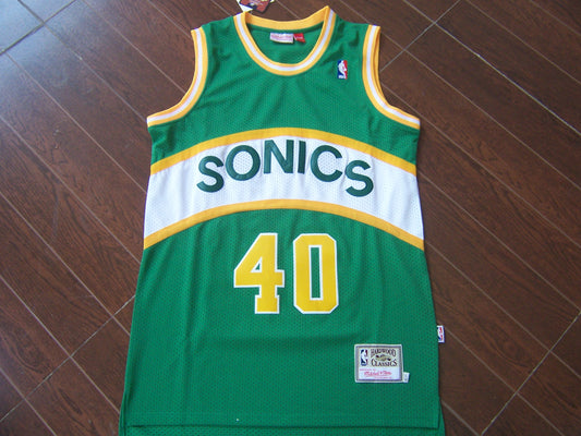 SuperSonics No. 40 Rain Man Shawn Kemp Green Jersey