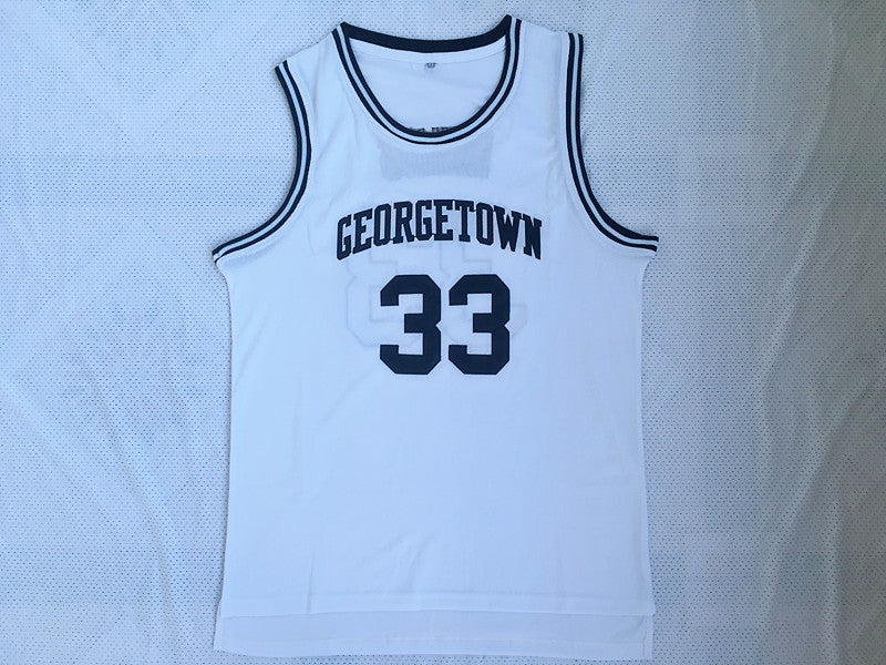 NCAA Georgetown University No. 33 Patrick Ewing White Jersey