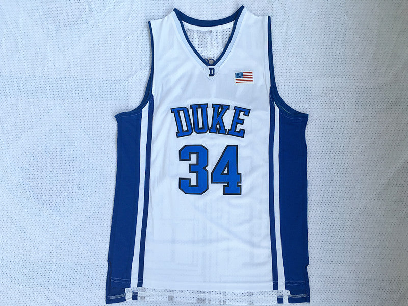 NCAA Duke University No. 34 Wendell Carter white embroidered jersey