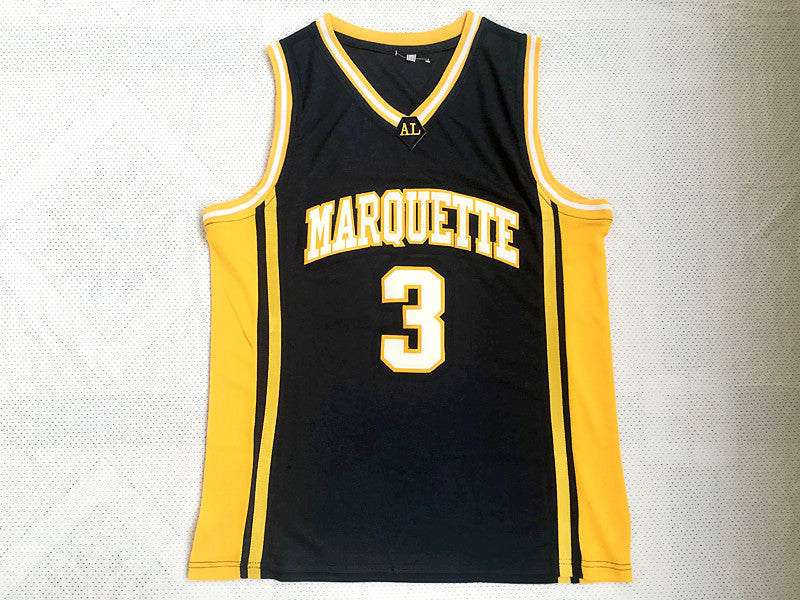 NCAA Marquette University No. 3 Wade dark blue new fabric jersey