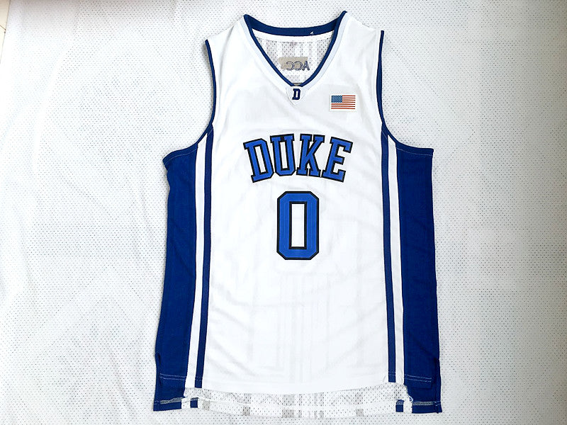 NCAA Duke University No. 0 Tatum White Jersey