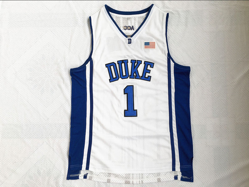 NCAA Duke University No. 1 Irving white embroidered jersey