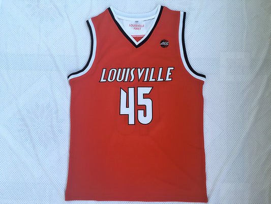 NCAA University of Louisville No. 45 Donovan Mitchell red embroidered jersey