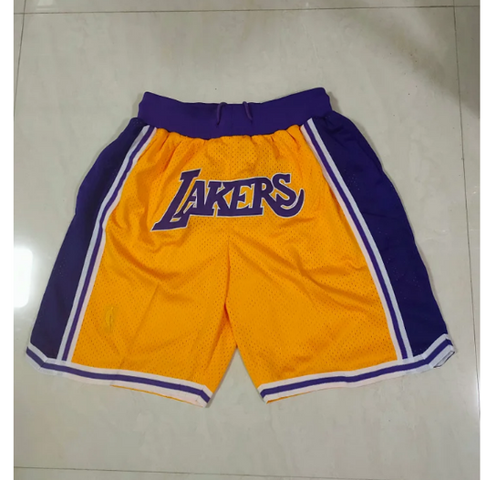 Los Angeles Lakers Yellow Justton Retro Pocket Shorts