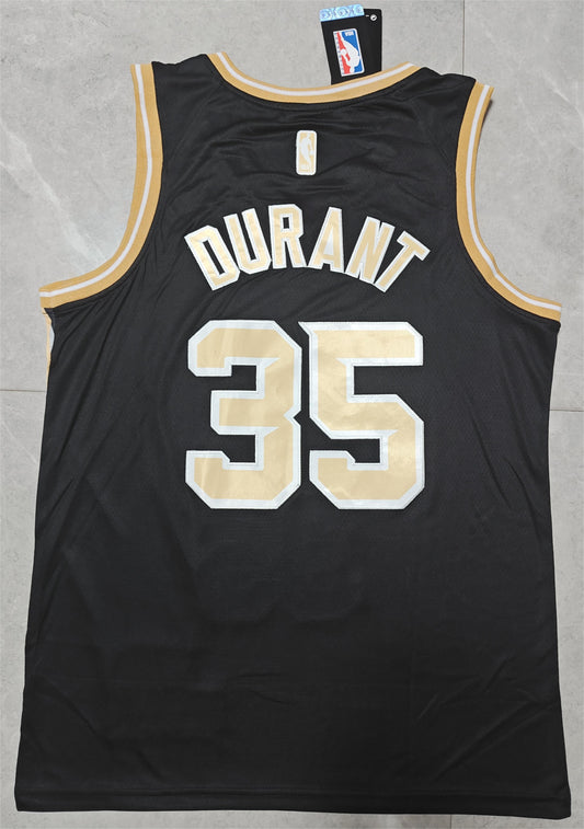 24 Suns #35 Durant black and gold jersey