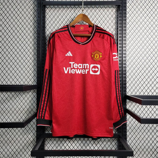 2023/2024 Long Sleeve Manchester United Home Football Shirt  1:1 Thai Quality