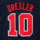 1：1 Double layer solid embroidery player version Dream Team #10 Drexler blue suit