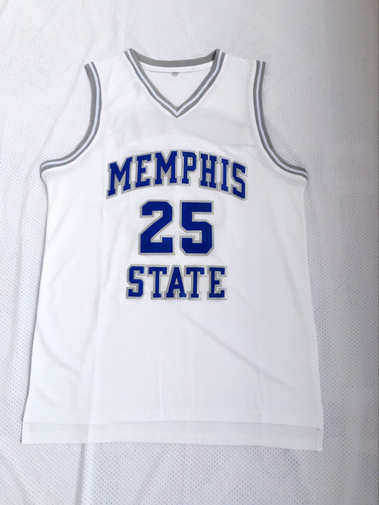 NCAA Memphis State University No. 25 Hardaway White Jersey