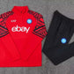 2023/2024 Napoli Half-Pull Training Suit Red Football Shirt 1:1 Thai Quality Set