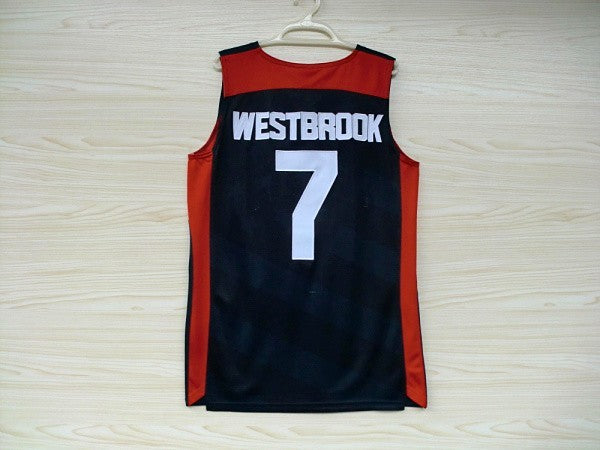 2012 American Dream Team Nr. 7 Westbrook Westbrook Blue besticktes Trikot