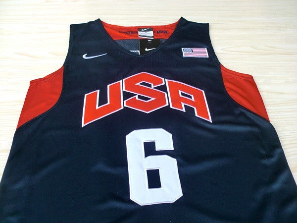 2012 American Dream Team No. 6 James Blue Embroidered Jersey