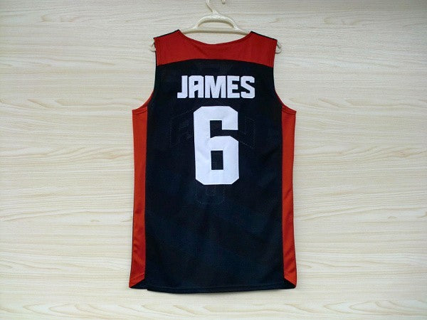 2012 American Dream Team No. 6 James Blue Embroidered Jersey