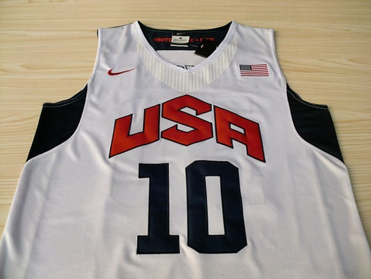 2012 American Dream Team No. 10 Kobe Bryant White Embroidered Jersey