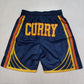 Golden State Warriors Dark Blue Curry Championship Edition Fully Densified Embroidered Pocket Shorts