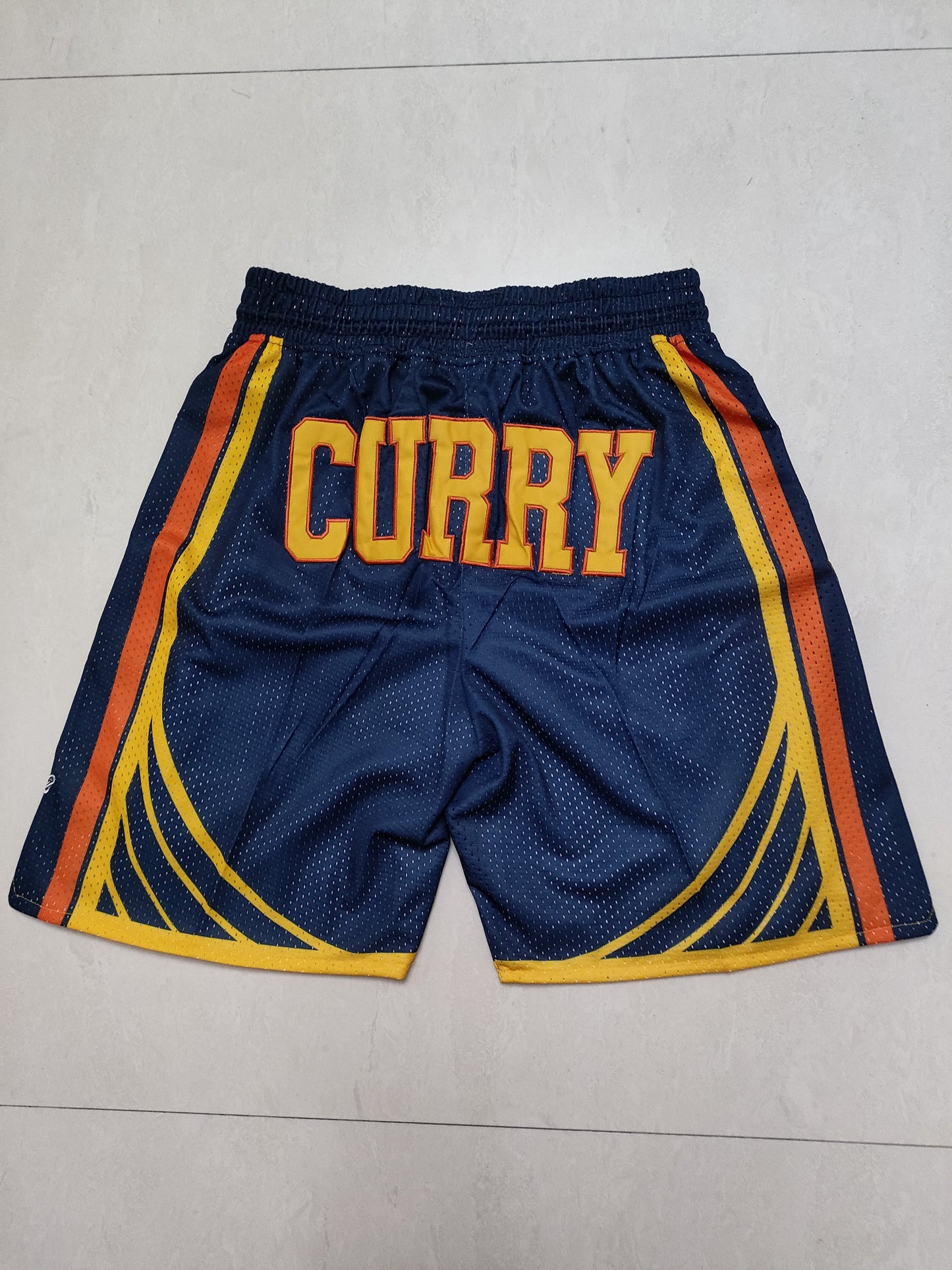 Golden State Warriors Dark Blue Curry Championship Edition Fully Densified Embroidered Pocket Shorts