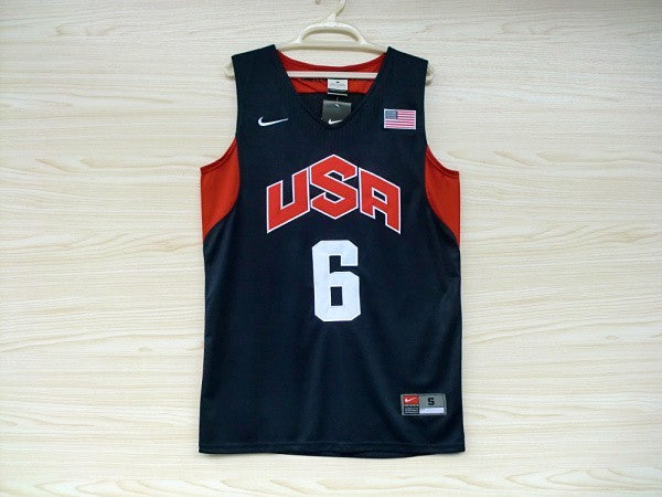 2012 American Dream Team No. 6 James Blue Embroidered Jersey