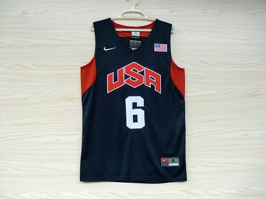 2012 American Dream Team Nr. 6 James Blue besticktes Trikot