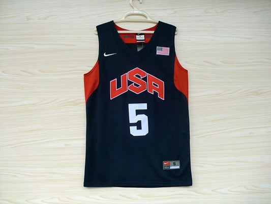 2012 American Dream Team Nr. 5 Durant Blue besticktes Trikot