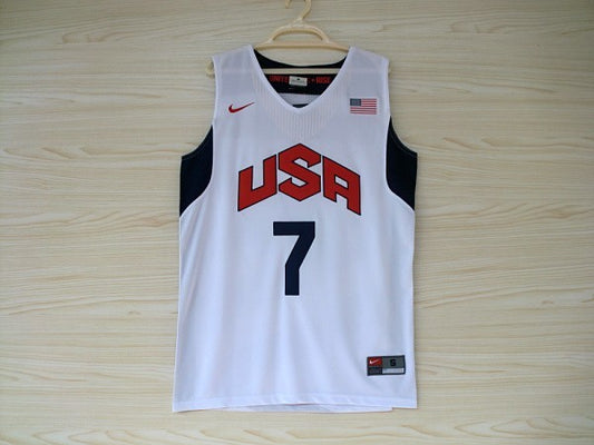 2012 American Dream Team No. 7 Westbrook White Embroidered Jersey