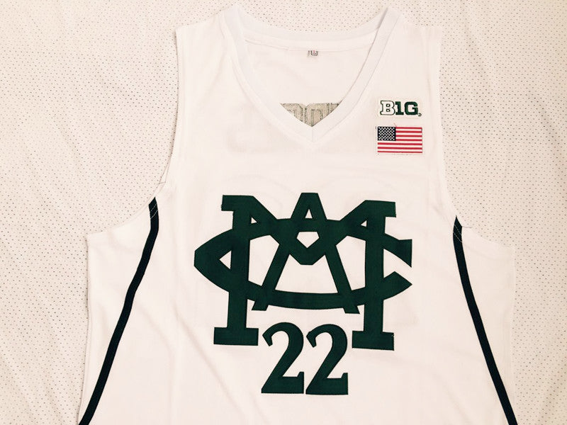 NCAA University of Michigan No. 22 Miles Bridges white embroidered jersey