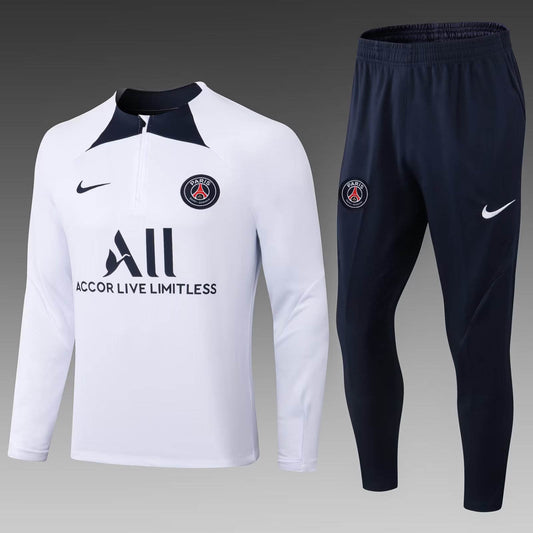 2022/2023 Psg Paris Saint-Germain Half-Pull Training Suit White