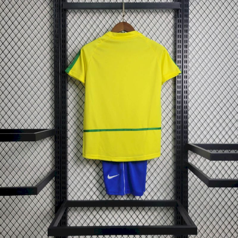 2002 Retro Kids Size Brazil Home Soccer Jersey