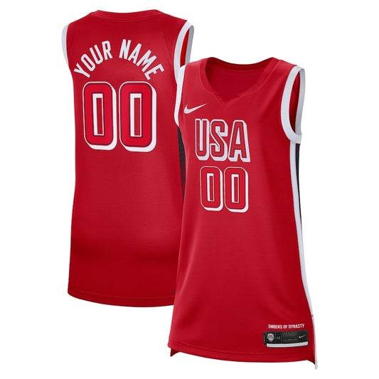 Unisex USA Basketball Nike Red 2024 Swingman Custom Jersey