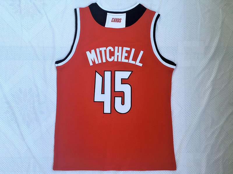 NCAA University of Louisville No. 45 Donovan Mitchell red embroidered jersey