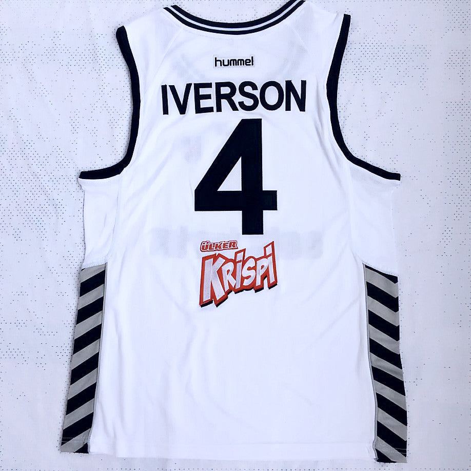 Iverson Turkish League No. 4 White Embroidered Jersey