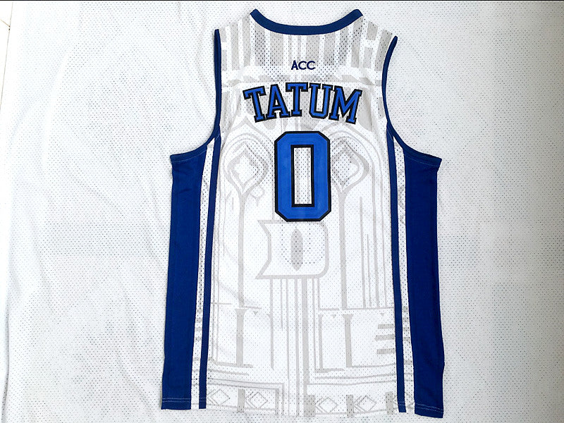 NCAA Duke University No. 0 Tatum White Jersey