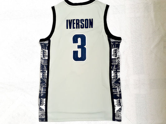 NCAA Georgetown University No. 3 Allen Iverson Gray Jersey