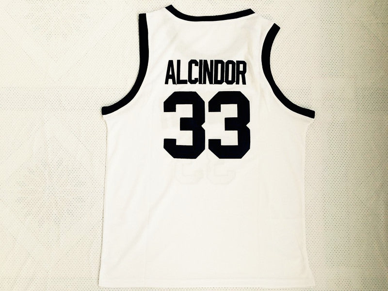 Kareem Abdul-Jabbar No. 33 High School White Embroidered Jersey