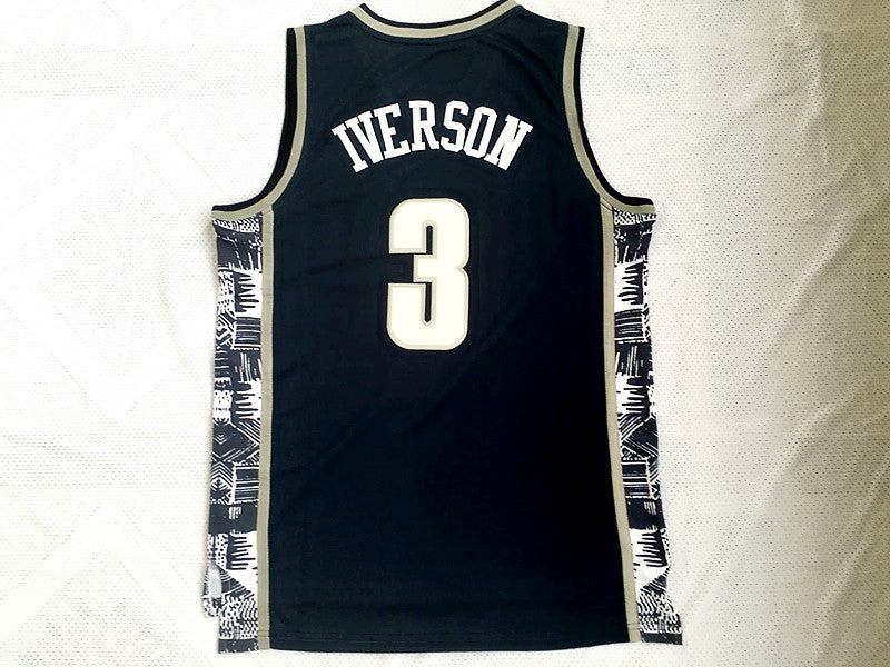 NCAA Georgetown University No. 3 Allen Iverson dark blue jersey