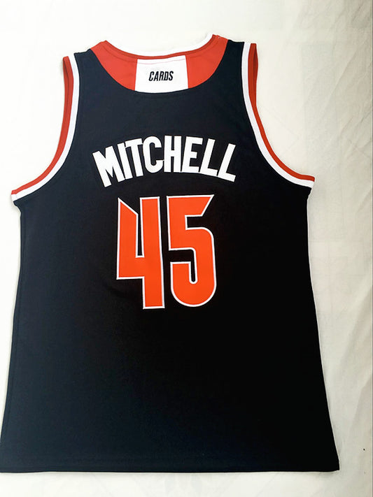 NCAA University of Louisville No. 45 Donovan Mitchell black embroidered jersey