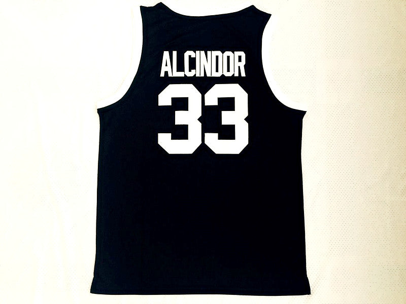 Kareem Abdul-Jabbar No. 33 High School Black Embroidered Jersey