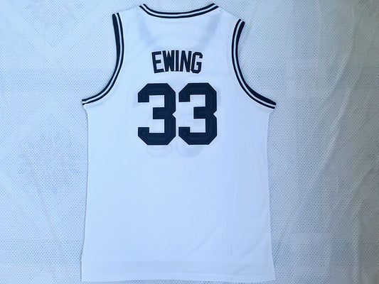 NCAA Georgetown University No. 33 Patrick Ewing White Jersey