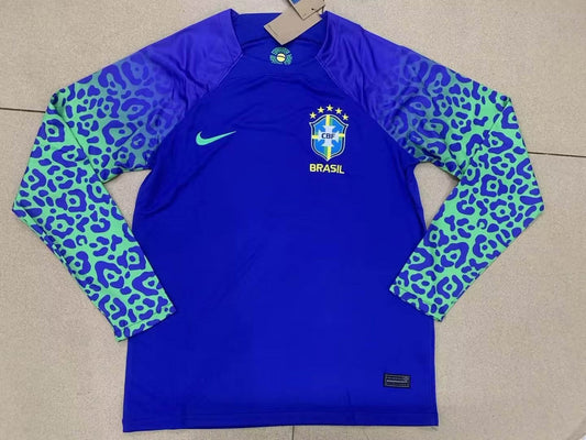 2022 FIFA World Cup Long Sleeve Brazil Away Soccer Jersey