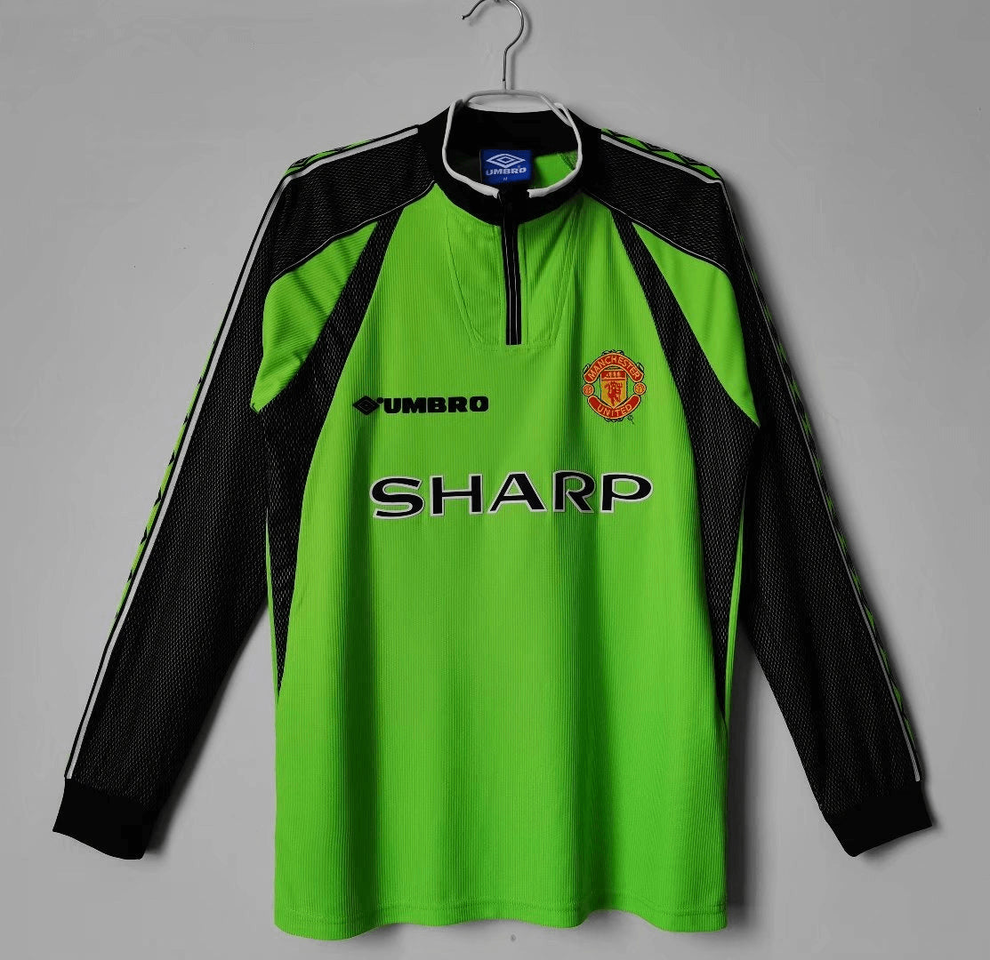 1998-1999 Retro Long Sleeve Manchester United Goalkeeper Football Shirt 1:1 Thai Quality