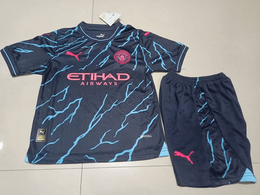 2023/2024 Kids Size Manchester City Third Away Football Shirt 1:1 Thai Quality